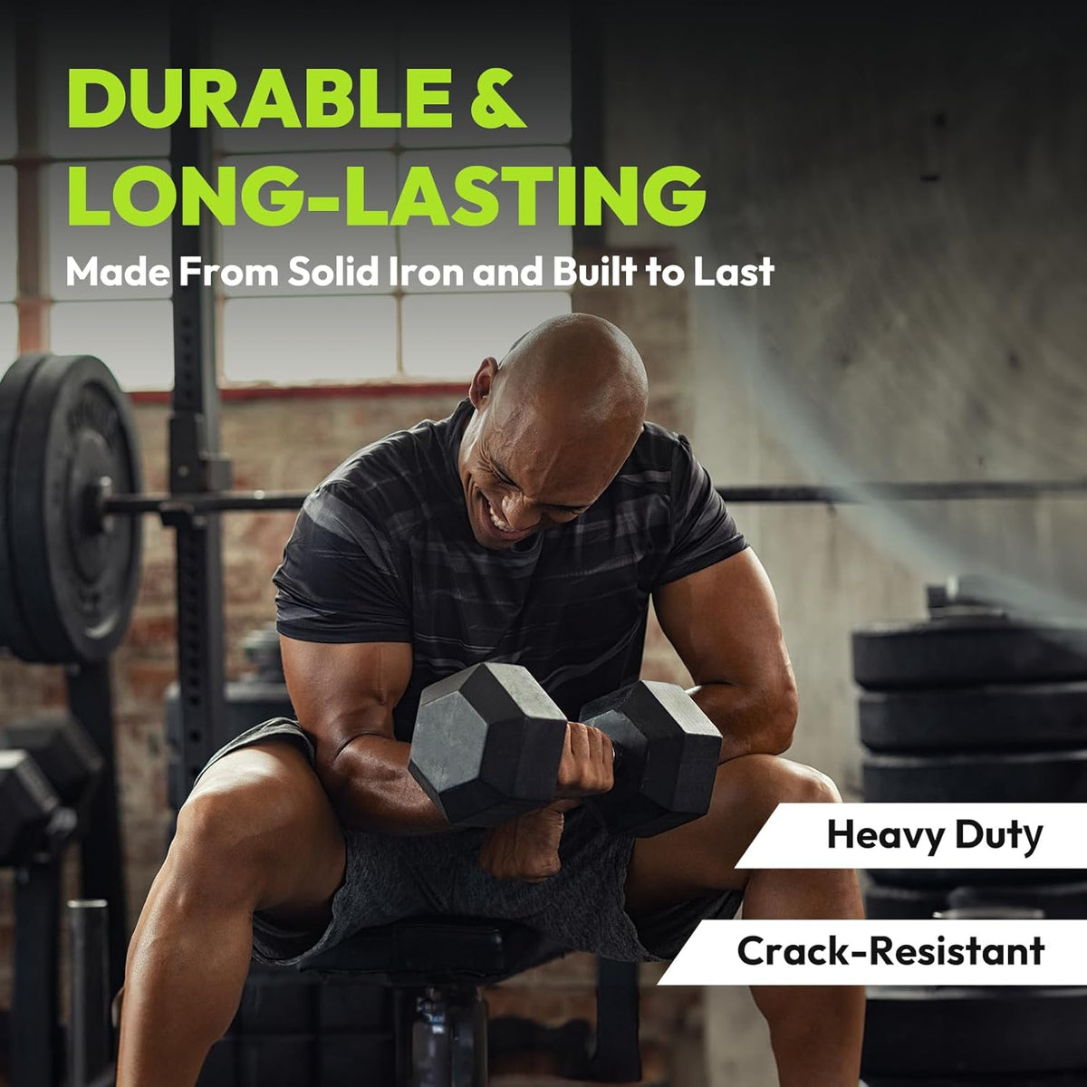 Hex Dumbbell 45-480 lb Set, Rubber Encased Exercise & Fitness Dumbbells for Home Gym, Hand Weights for Strength Training