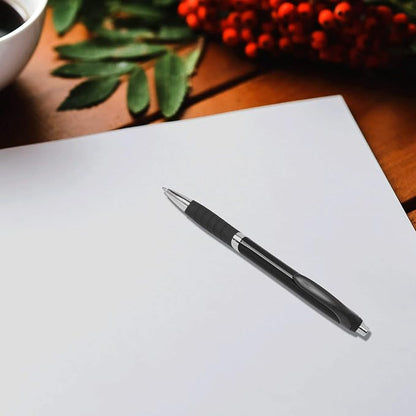 DISCOUNT PROMOS Ballpoint Pens With Rubber Grip - 50 pack - Customizable Text, Logo - Black Ink Ball Point Pen with Soft Touch Plastic - Black