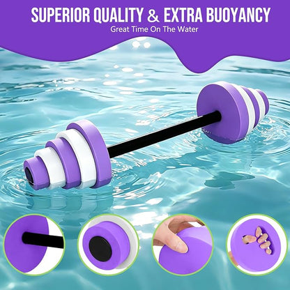 29.3’’Swimming Barbell Pool Dumbbell Swim Dumbbell with Water Exercise Discs High Density EVA Foam Aquatic Exercise Equipment