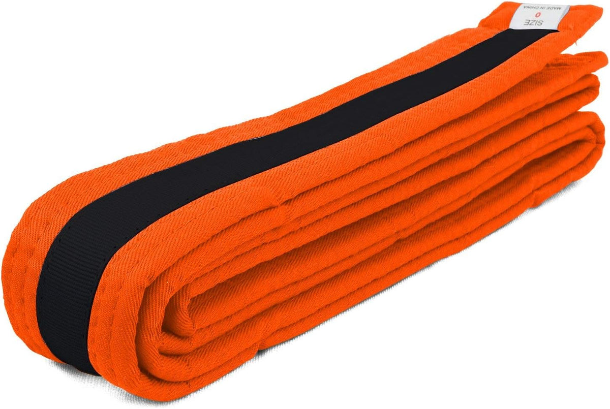 AAMA Color Belts with Black Stripe for Martial Arts - Taekwondo Karate Judo