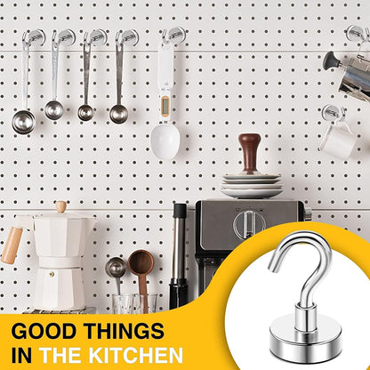 DIYMAG Magnetic Hooks, 30Lbs Strong Heavy Duty Cruise Magnet S-Hooks for Classroom, Fridge, Hanging, Cabins, Grill, Kitchen, Garage, Workplace and Office Etc, (200 Pack-Silver),Screw in Hook