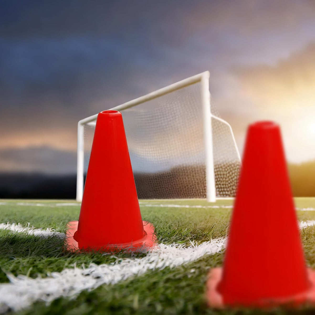 6, 9, 12, 18, 28 Inch Sports Training Traffic Cones - Durable Orange Cones for Soccer, Football, Basketball, Agility Drills, Parking, Safety, Road Use (Set of 12)