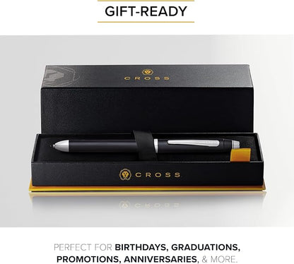 Cross Tech3+ Satin Black Multifunction Pen, Black Ink, Corporate Gift