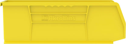 Akro-Mils 30234 AkroBins Plastic Storage Bins, Space-Saving Stackable Bins for Garage, Pantry, Craft Organization, 15-" x 5-" x 5-", Yellow, 12-Pack