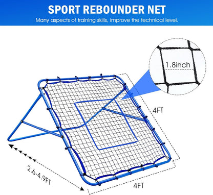 Volleyball Rebounder Net, Soccer Baseball Rebound Pitchback Net, Adjustable Target Practice Nets, Easy Setup Softball Bounce Back Trainer Equipment, Improve Sport Training Skills for Backyard