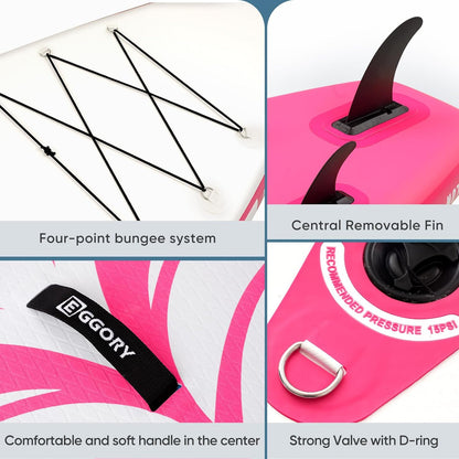 Inflatable Paddle Board,Stand Up Paddle Board Set, Extra Wide SUP Board with Removable Fin, Floating Paddle, Hand Pump, Waterproof Phone Pouch,Traveling Board