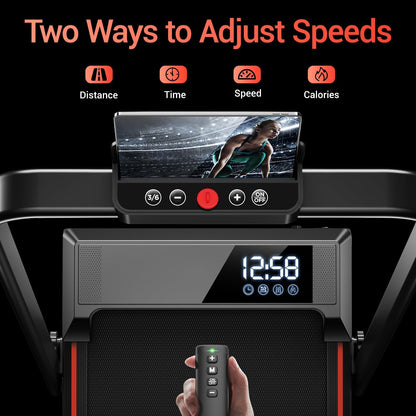 17% Incline Walking Pad Treadmills for Home and Office, 3-in-1 Folding Treadmill, Portable Under Desk Treadmill with 2.5 HP Quiet Brushless, 300 LBS Capacity