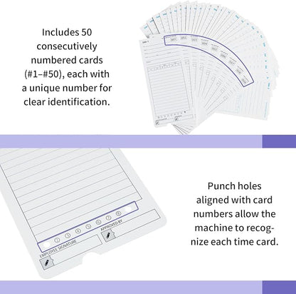 AT-4500 Time Cards, 300 Count, 6 Packs of 50, Double-Sided