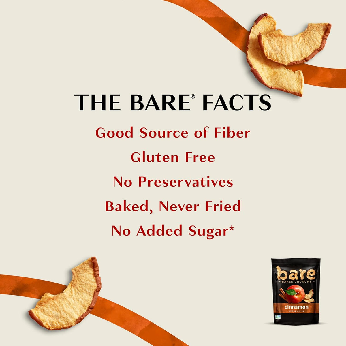 Bare Baked Crunchy, Apples Cinnamon, 3.4 Ounce (Pack of 6)