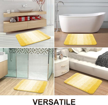 OLANLY Large Bathroom Rugs Mat 54x24, Extra Soft Absorbent Microfiber Bath Rugs, Rubber Backing, Quick Dry, Machine Washable Bath Mat for Bathroom Floor, Tub and Shower, Home Decor Accessories, Yellow
