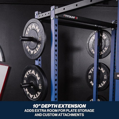 Titan Fitness T-2 Series Power Rack Extension Kit, 12-Gauge Steel Uprights, Bolt-Together Rack Expansion for Home Gym with Weight Plate Holders