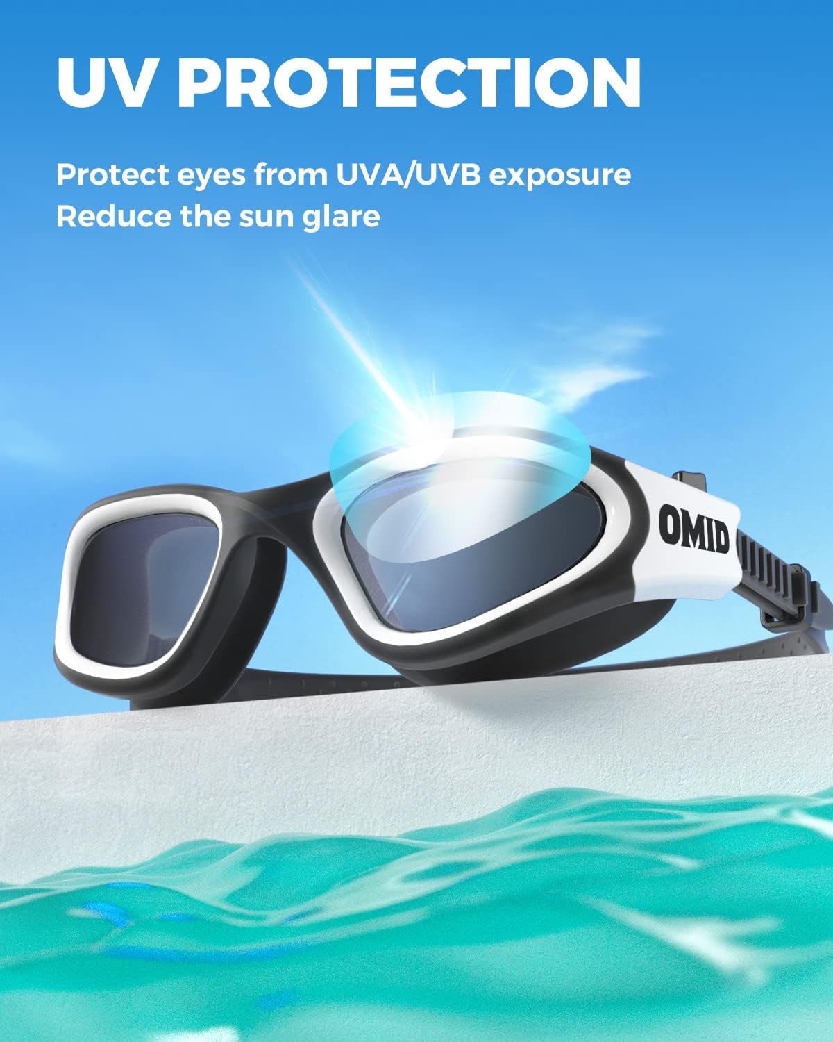 OMID Swim Goggles, P2 Polarized Swimming Goggles for Men Anti-fog Goggles Swimming for Adult Women