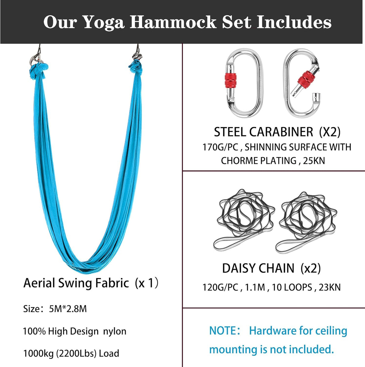 5.5 Yards Aerial Silk Swing Outdoor Hammock Aerial Yoga Swing For Adults,Aerial Yoga Hammocks for outside