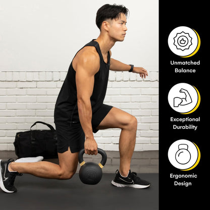 Kettlebell Kings Powder Coated Kettlebell Weights - 9-97 lb Strength Training Kettlebells for Men and Women - Hand Weights Workout Gym Equipment - Weights Set for Home Gym- New