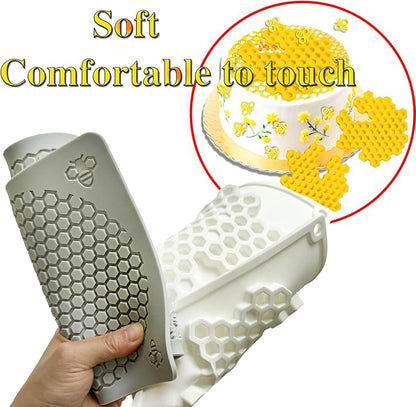 2PCS Tuile Molds Silicone Honeycomb Baking Mold,Acxydm Honeycomb Mold Silicone Bee Silicone Mold,Fondant Molds 3D Beehive Candy Silicone Moulds,Chocolate Mold Set Sugar Bees for Cake Decorating,Large