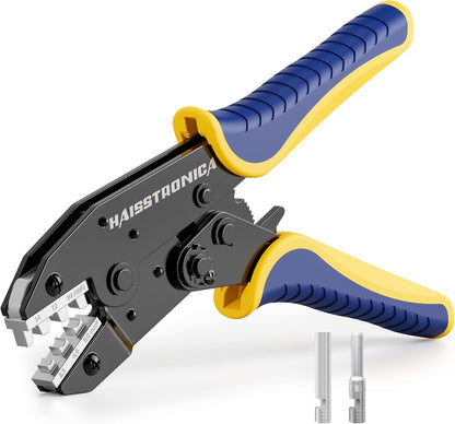 haisstronica Crimping Tool for Solar Connectors - AWG 14 12 10 Ratchet Wire Crimper Tool