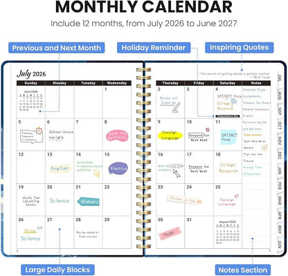 ZOTIA Planner 2026-2027, Jul 2026-Jun 2027 Weekly & Monthly Calendar