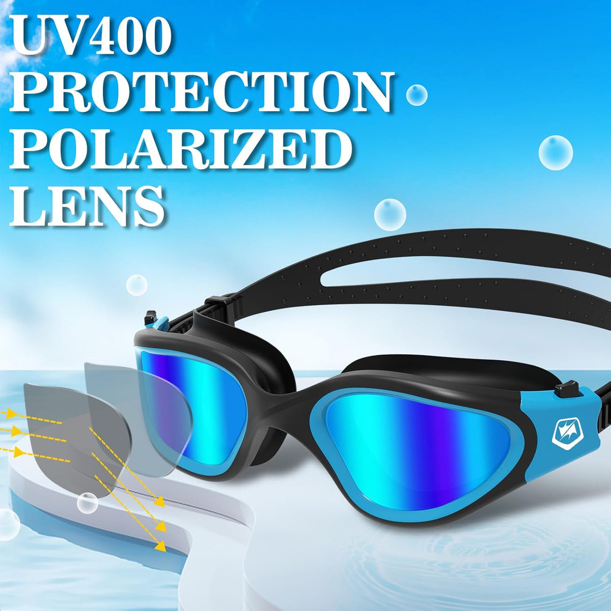 WIN.MAX Polarized Swimming Goggles Swim Pool Goggles Anti Fog Anti UV No Leakage Clear Vision for Men Women Adults Teenagers