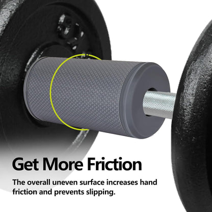 Hikeen Thick Bar Dumbbell Grips,Non Slip Hard Rubber Barbell Grips,Grips for Weight Lifting, Muscle Building-1.77", 2", 2.25" & 2.75" Outer Diameter