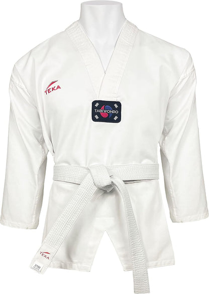 Teka Taekwondo Uniform with Free Belt 8-oz Lightweight Martial Arts Training Competition Uniform Gi Size 00-6