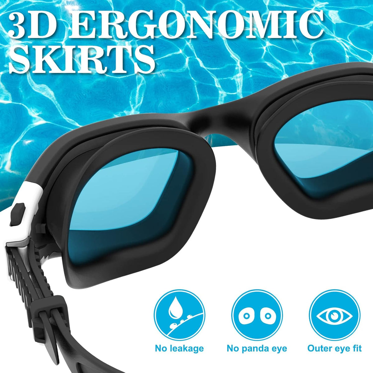 WIN.MAX Polarized Swimming Goggles Swim Pool Goggles Anti Fog Anti UV No Leakage Clear Vision for Men Women Adults Teenagers