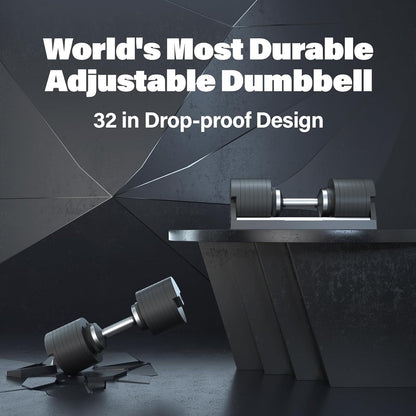 SNODE AD80 Drop Proof 80 lbs Adjustable Dumbbell Set -Adjustable Weights with Cast Iron Plates and Cradle, Knurled Handle, Fast Adjust, Compact Home Gym Equipment for Bench & Press