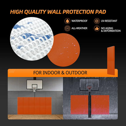 PROGOAL 2"/4" Thick Foam Protection Wall Pad，Gym Basketball-Court Protectors，Durable Waterproof Padding for Wall-Mounted Basketball Hoops(60" L x 20" W)…