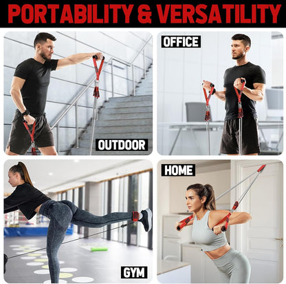 WALITO Resistance Bands Set - Exercise Bands with Handles, Door Anchor, Legs Ankle Straps, for Heavy Resistance Training, Physical Therapy, Muscle Training, Yoga, Home Workouts