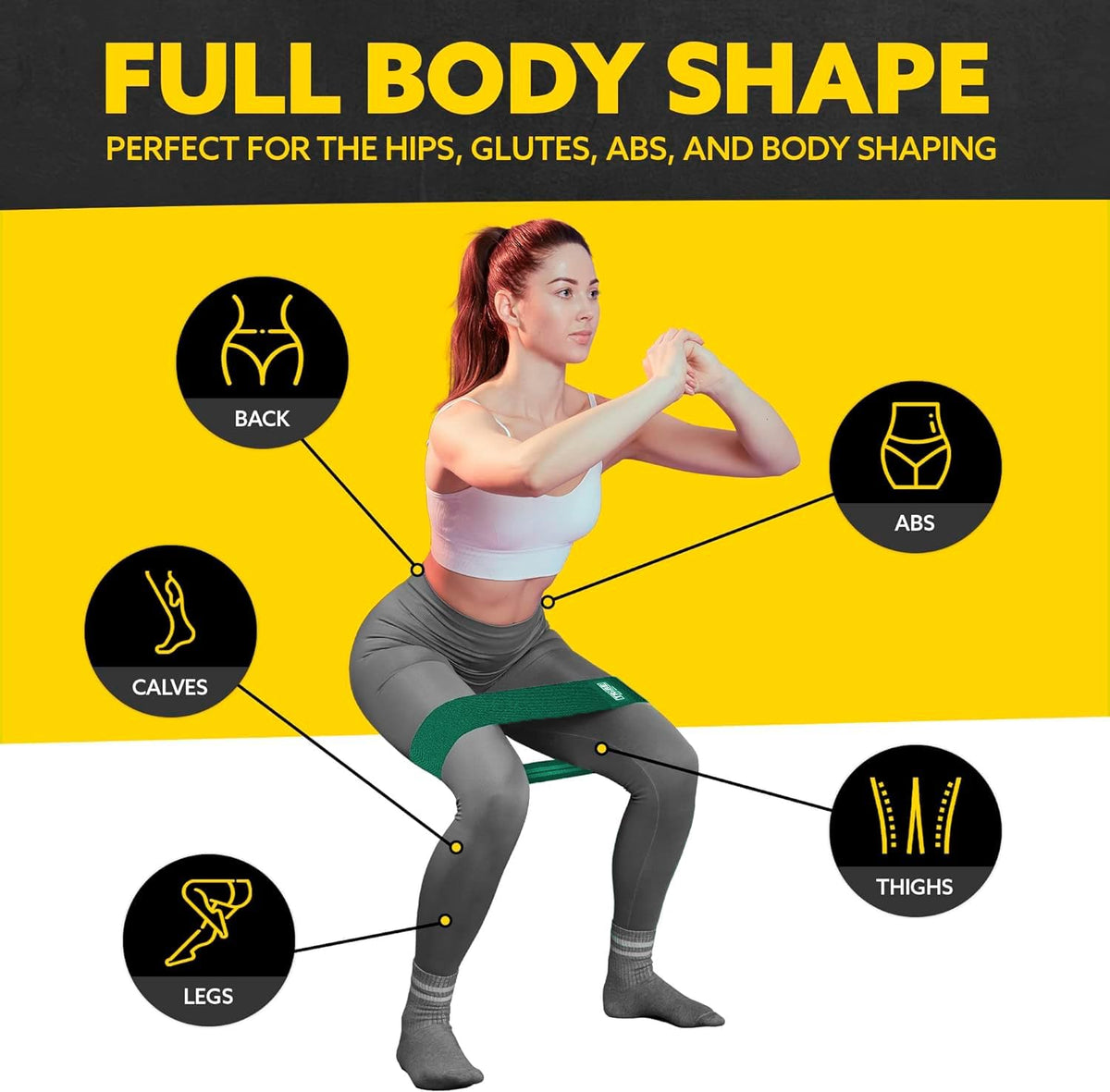 Fabric Resistance Bands for Legs - Workout Bands Resistance Bands for Men and Women - Booty Bands for Working Out - Exercise Bands Resistance Bands Set - Elastic Bands for Exercise