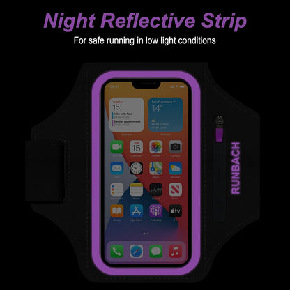 Armband for Samsung Galaxy S24 Ultra/S23 Ultra/S22 Ultra/S21 Ultra/S20 Ultra/S24+/S23+/S22+/S21+/S20+/S10+/S9+/S8+, with Zipper Pocket for for Galaxy Buds and Car Key(Purple)