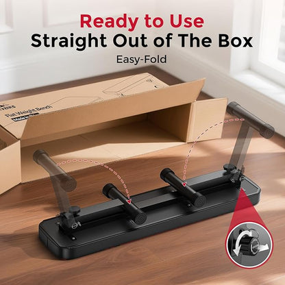 FLYBIRD Foldable Flat Weight Bench for Home Gym, 600/1000 lbs Capacity with Dual Locking for Strength Training, Easy Setup & Storage for Small Apartments, Lifting, Hip Thrust, Dumbbell Workout (B-Red-01)
