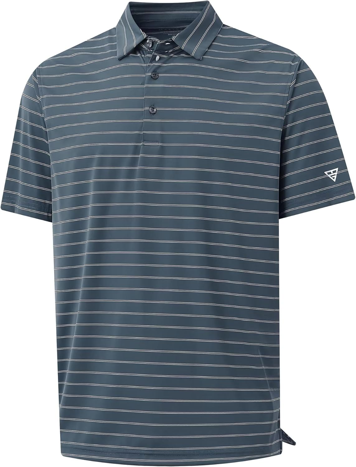 M MAELREG Mens Striped Golf Shirts Short Sleeve Silk-Like Touch Water-Resistant Breathable Soft Collared Polo Shirts for Men