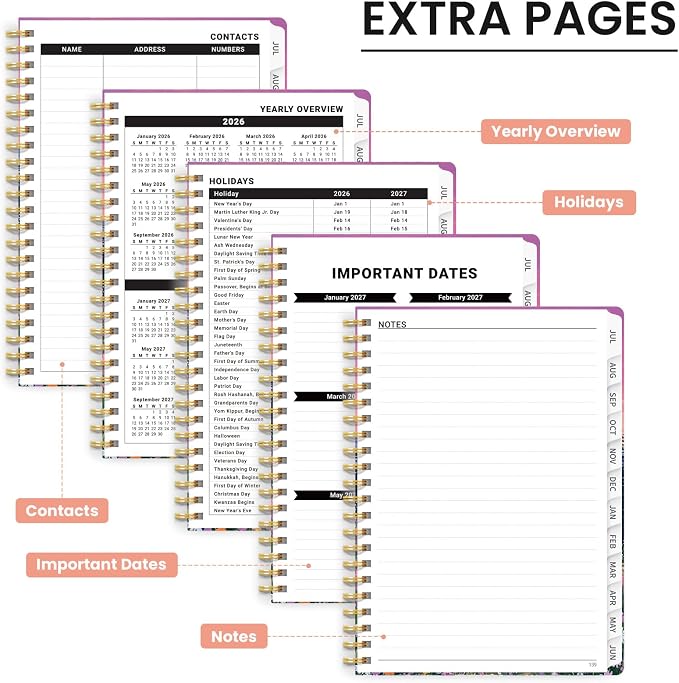 Planner 2026-2027, Academic Year Monthly & Weekly Planner Caledndar, July 2026 - June 2027, Hardcover Large Planning Agenda Book with Tabs for School Office Supplies, 8.5" x 11" - Dreamscape Hills