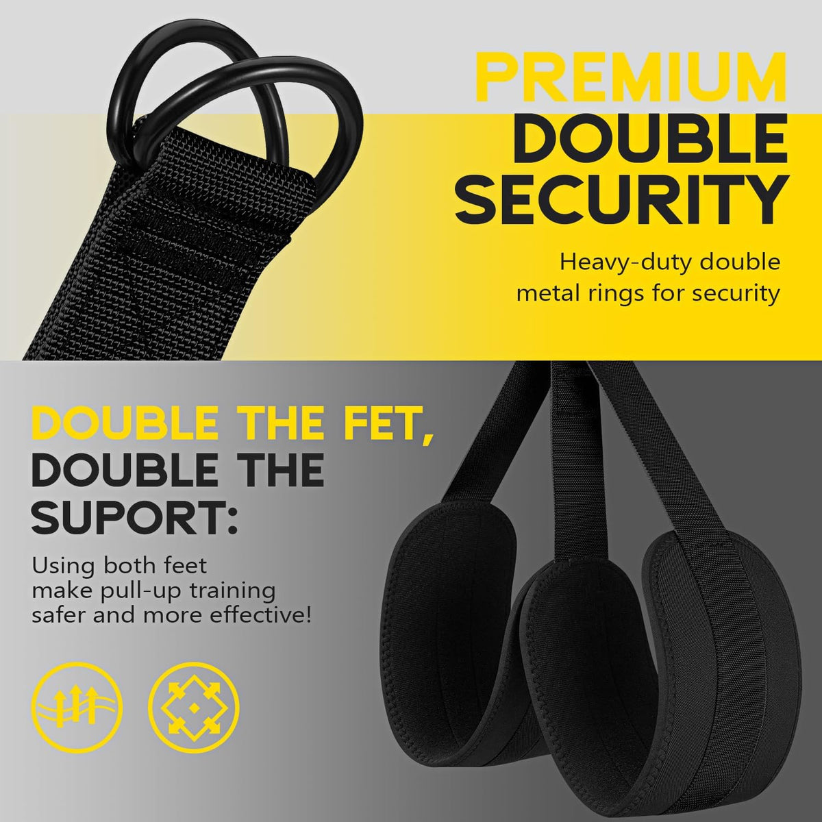 Pull Up Assistance Bands, Adjustable Heavy Duty Resistance Band for Pull Up, 3 Pull Up Bands, Comfortable Fabric Feet/Knee Rest, Assistance Bands for Pull-Up, Home Fitness, Body Stretching
