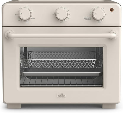 bella Air Fry Toaster Oven, 7 Preset Cooking Options, Dishwasher-Safe EverGood Coated Trays Included, 60-Minute Auto Shutoff w Audible Timer, Power Indicator Light, 1700 Watt, Oatmilk