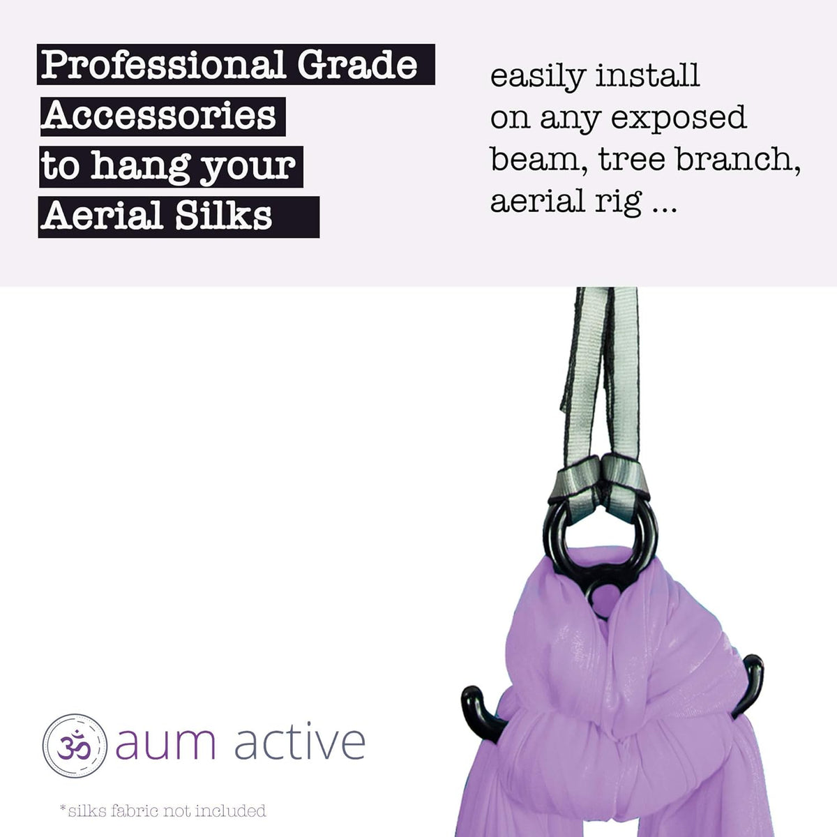 Aerial Silks Starter Kit - Durable 9 Yards of Aerial Yoga Hammock with Hardware & Guide - Aerial Swing for Acrobatic Flying Yoga & All Levels (Aerial Rigging Point Up to 13ft)
