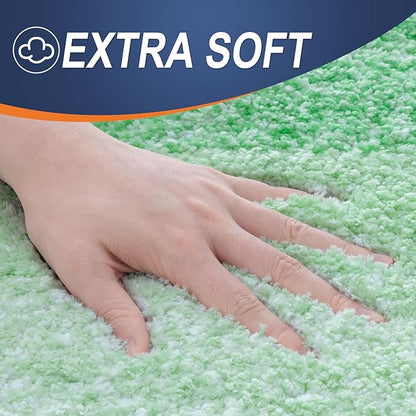 OLANLY Bathroom Rugs Mat 30x20, Extra Soft Absorbent Microfiber Bath Rugs, Rubber Backing, Quick Dry, Machine Washable Bath Mats for Bathroom Floor, Tub and Shower, Home Decor Accessories, Green