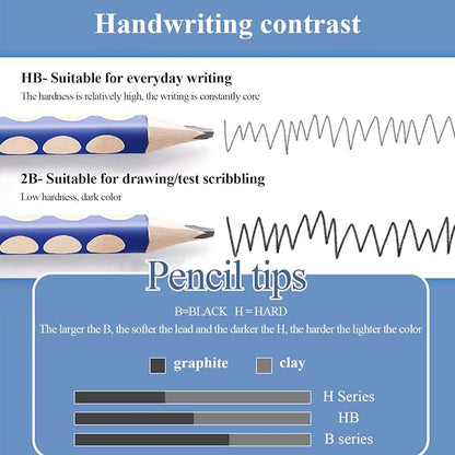 M&G 12 Pcs Triangular Pencils for Kids, Triangular Pole with Grip Correction HB Pencils, Pre-sharpened, Graphite Wood Pencils with Smooth Writing for School, Office, Painting, Sketching, Weddings