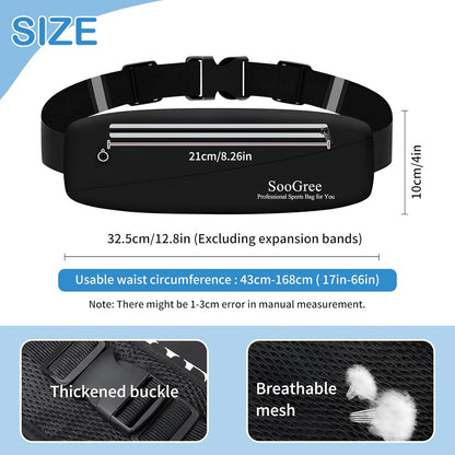 Slim Fanny Packs for Women Men,Waterproof Waist Pack with Reflective Strip Adjustable Strap,Running Belt for Sports Workout Cycling Hiking, Casual Hands-Free Wallets Phone Bag (Style 6)