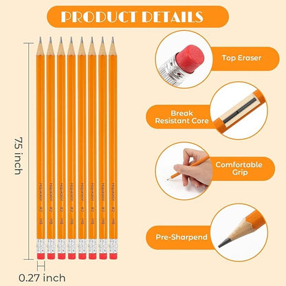Hapikalor 600 Count Sharpened #2 Pencils with Erasers, Pencils Bulk Pack