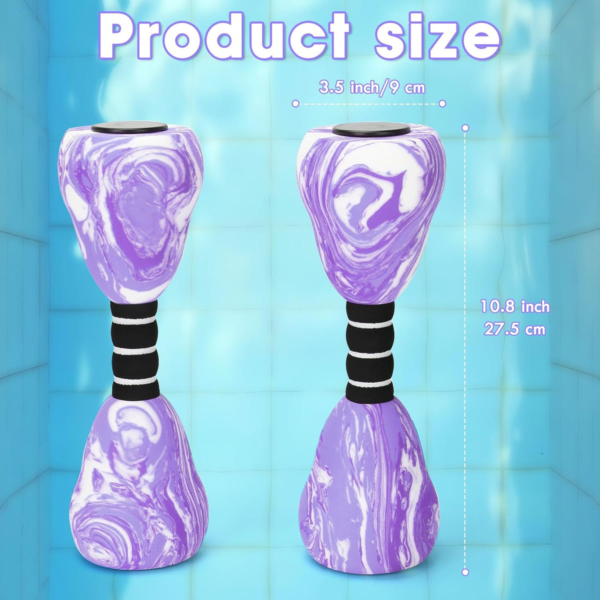 Aquatic Dumbbells, 2PCS Foam Water Weights, Aerobic Exercise Fitness Equipment Dumbbells, Dumbbells Set for Water Aerobics Weight Loss, Pool Fitness, Water Exercise