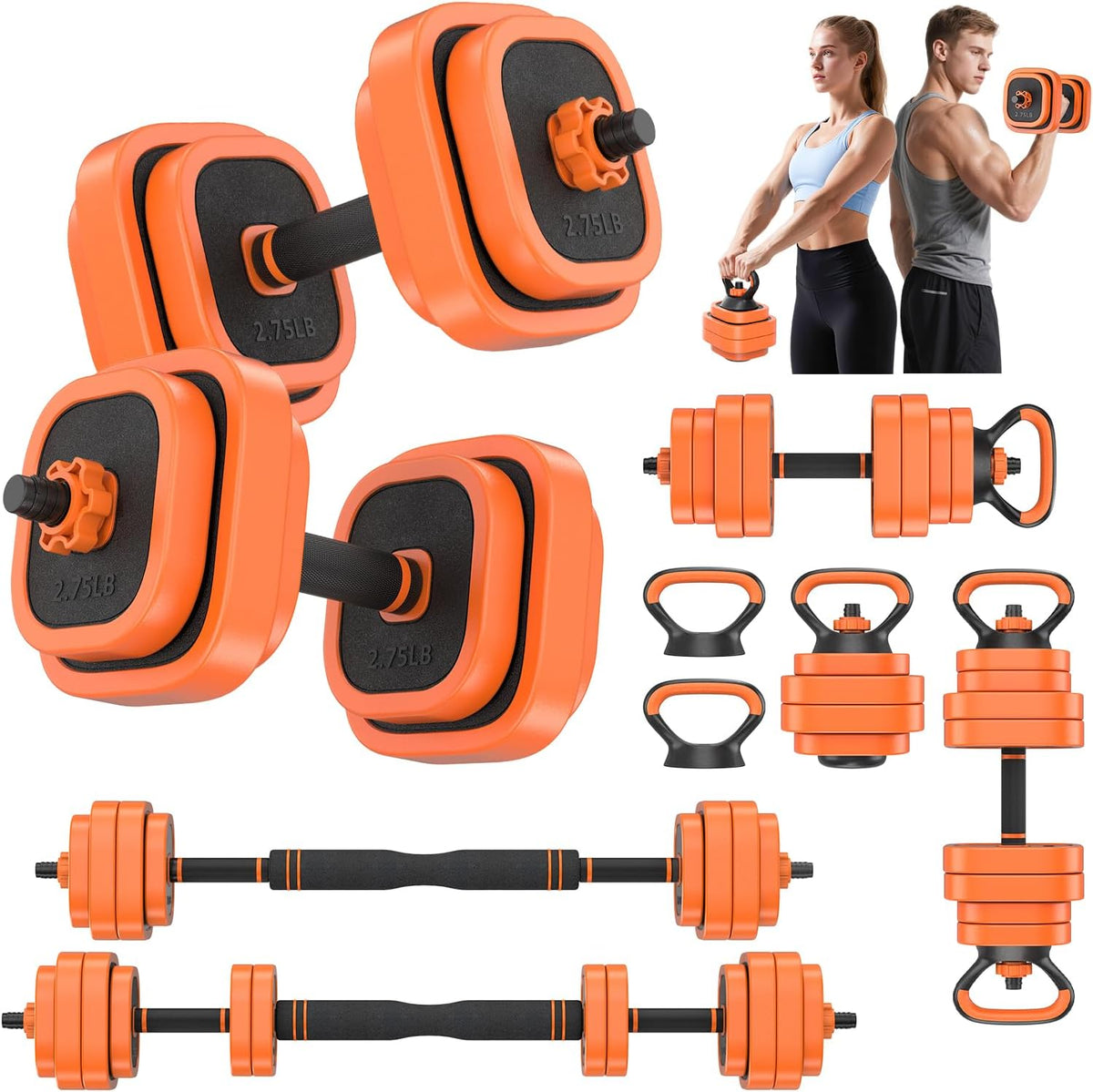 Adjustable Dumbbells Set, 45/65/85 lbs Free Weight Set with Connector, 4 in1 Dumbbells Set for Home Gym Workout