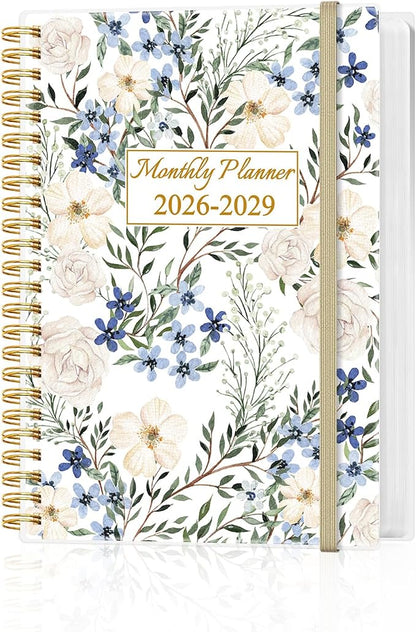 2026-2029 Monthly Planner - 36 Month PLanner Calendar from August 2026 to June 2029, 3 Year Planner 2026-2029 with Flexible Cover, Inner Pocket, Perfect for Home | School | Office, 5.8" x 8.5", Crushed Flower