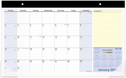 AT-A-GLANCE® QuickNotes® 2027 Monthly Desk Pad Calendar, Compact, 18" x 11"