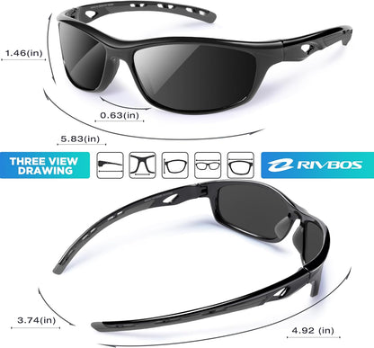 RIVBOS Sunglasses for Men Women Polarized UV Protection Sports Fishing Driving Shades Cycling RB833
