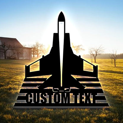 Personalized Fighter Aircraft Metal Wall Art LED Light, Custom Aviation Signs With LED Lights, Fighter Pilot Gift, Outdoor Decor, Wall Hanging, Home Decor, Birthday Xmas Gift