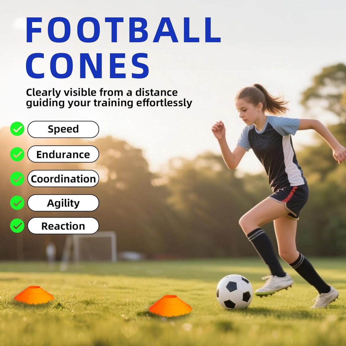 Agility Ladder Speed Training Equipment Set with 20ft Agility Ladder,4 Hurdles,12 Cones,Jump Rope,Running Parachute-Ideal Training Equipment for Kids Youth Adults in Soccer Football Basketball