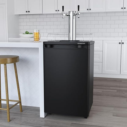 EdgeStar KC2000TWIN Full Size Dual Tap Kegerator & Draft Beer Dispenser - Black