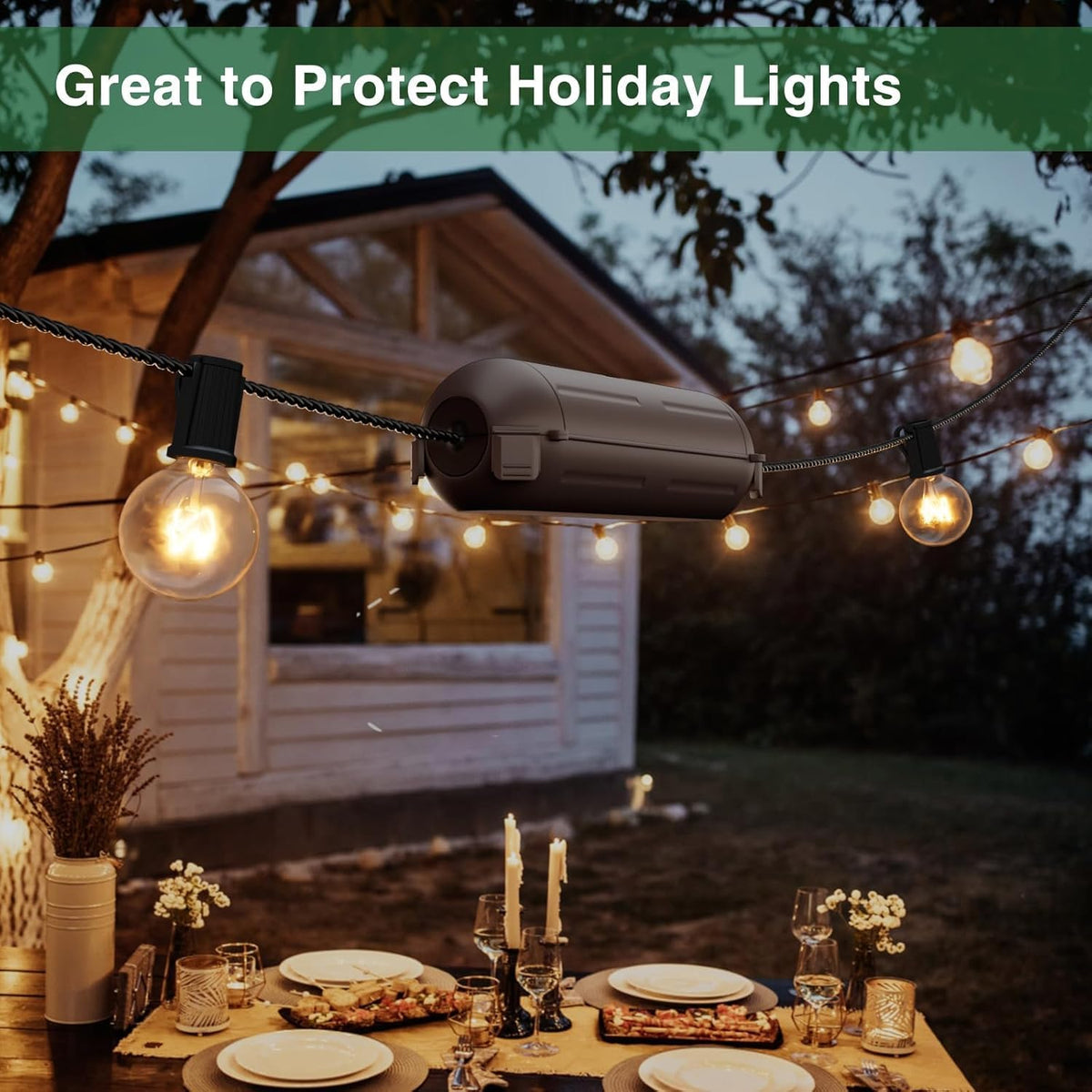 Flemoon [3 Pack] Outdoor Extension Cord Waterproof Cover, Weatherproof Electrical Connection Box for Outdoor Plug, Outlet, Outdoor Outlet, Socket, Halloween, Christmas Holiday Decoration Light, Brown