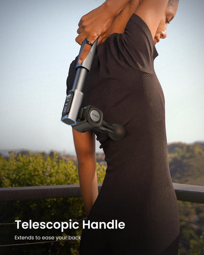 RENPHO Massage Gun with Adjustable Angles and Extension Handle, Handheld Percussion Muscle Massager Deep Tissue with Portable Carry Case for Men Women, Extend 2